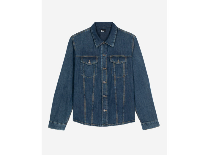 Chemise manches longues en denim medium blue