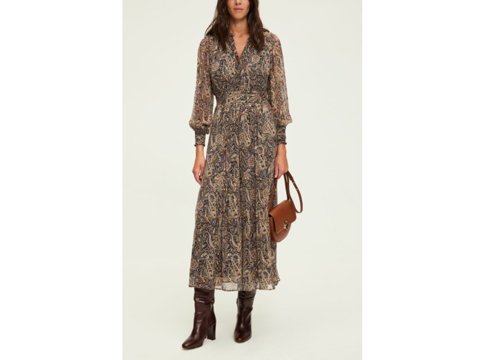 Robe longue imprimée à lurex - SYBILLE