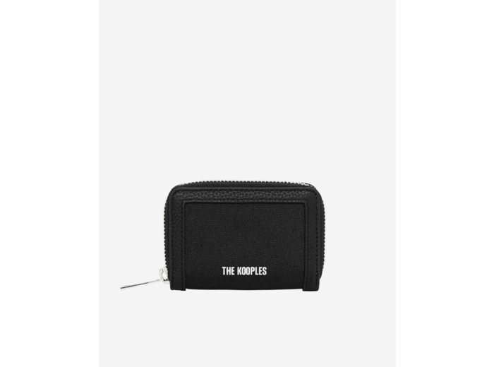 Porte-monnaie en canvas et cuir grainé noir black