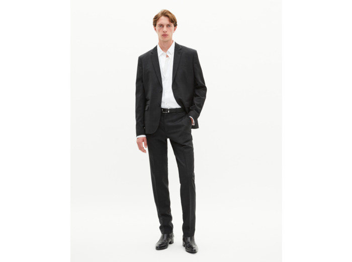 Veste de costume à carreaux en laine noir black