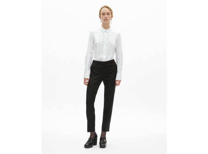 Chemise a manches longues a volants white