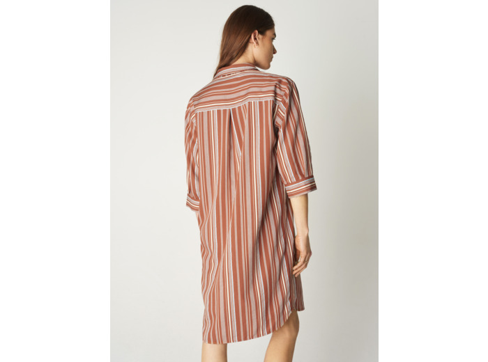 Robe hilda rayures marron