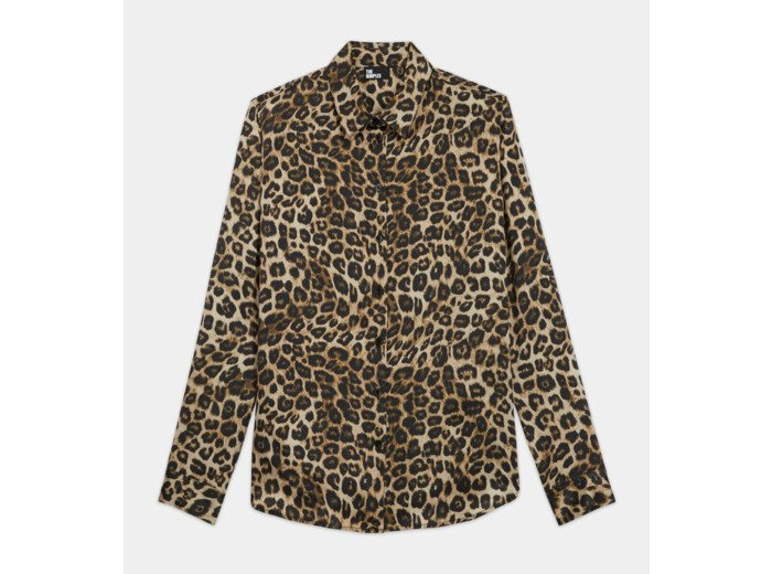Chemise en soie léopard leopard