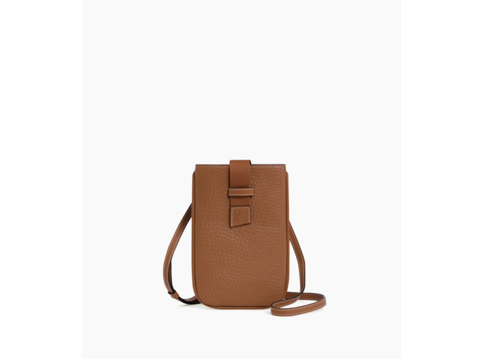 Etui téléphone Noah en cuir grain buffle et cuir lisse