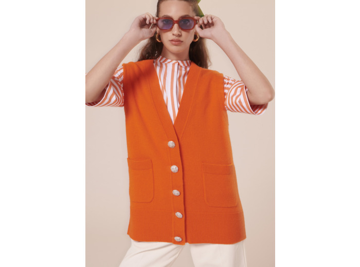 Gilet Ginny Orange en Laine