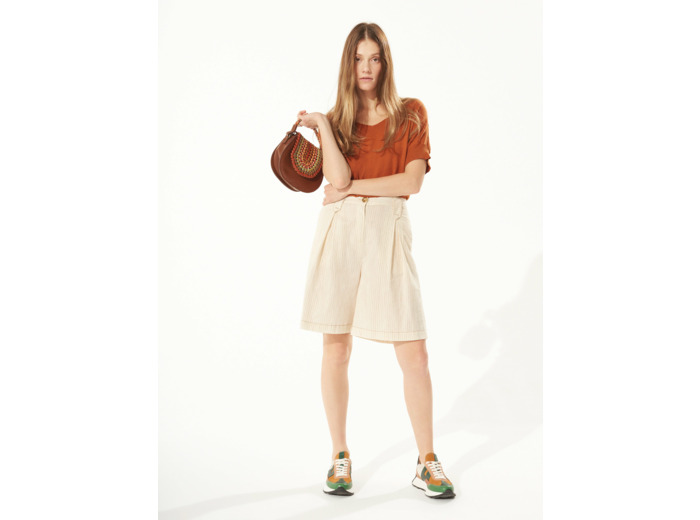 Short rayure naturelle