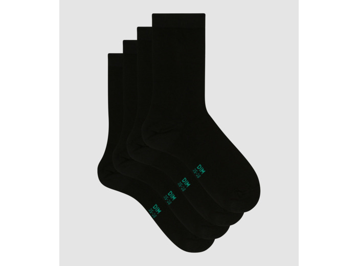 Lot de 2 paires de chaussettes femme en coton bio Noir Dim Good