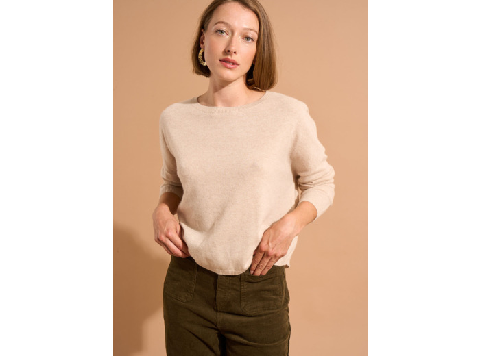 Pull col bateau 100% cachemire