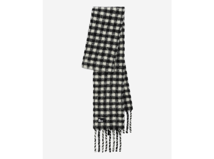 Echarpe à carreaux xxl noire et blanche noir