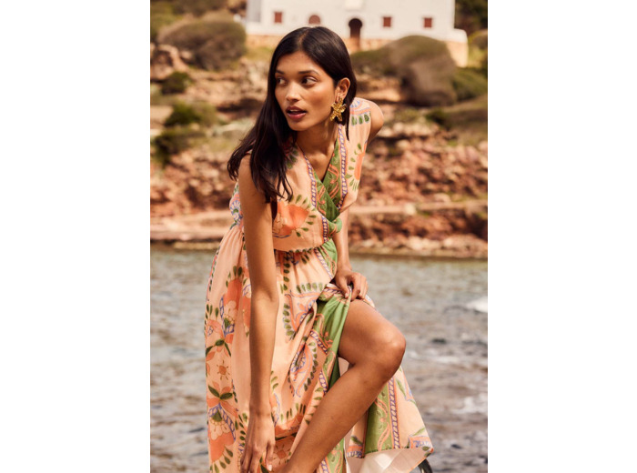 Robe longue imprimée sans manches