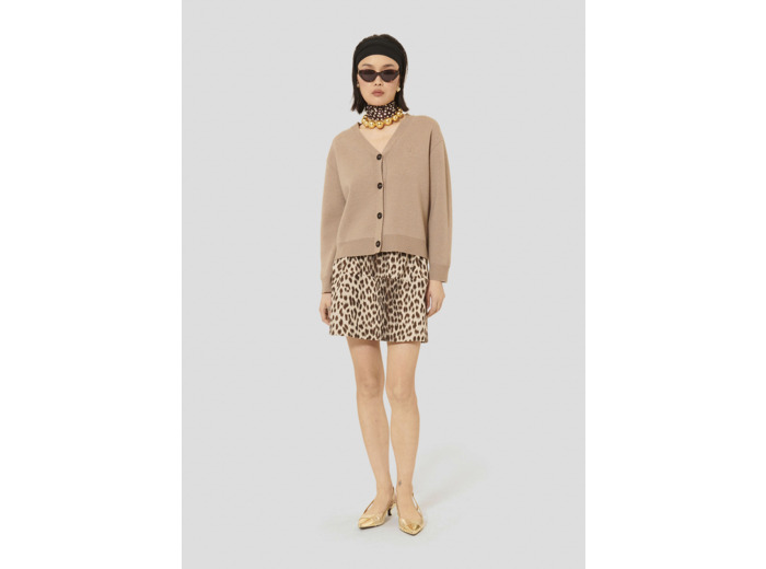 Gilet Gibus Noisette en Laine Merinos Extrafine