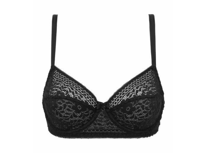 Soutien-gorge à armatures en dentelle florale recyclée Noir Sublim