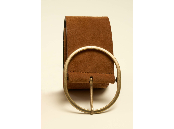 Ceinture large en cuir