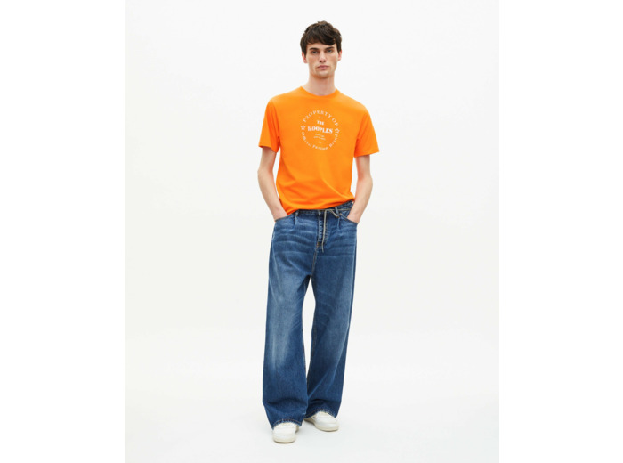 T-shirt manches courtes avec print devant orange