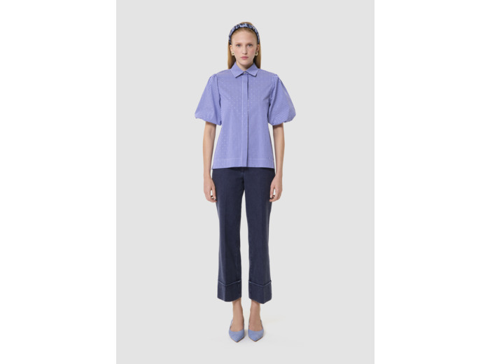 Chemise Caly bleue à rayures et strass