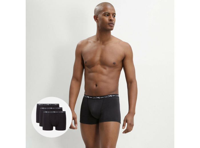 Lot de 3 boxers noir Homme en coton stretch