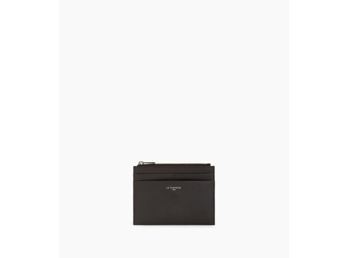 Porte cartes moyen modèle zippé Emile en cuir grainé
