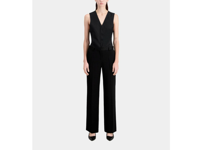 Pantalon Tailleur Noir En Crêpe black
