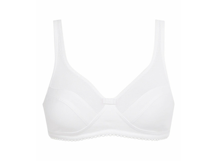 Soutien-gorge sans armatures à plumetis Blanc Generous Coton Bio