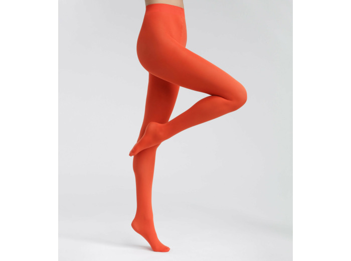 Collant femme 50D en microfibre Rouge Feu Dim Opaque Velouté