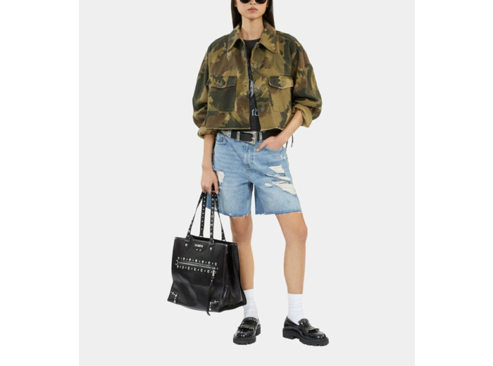 Blouson Court En Denim Camouflage camouflage