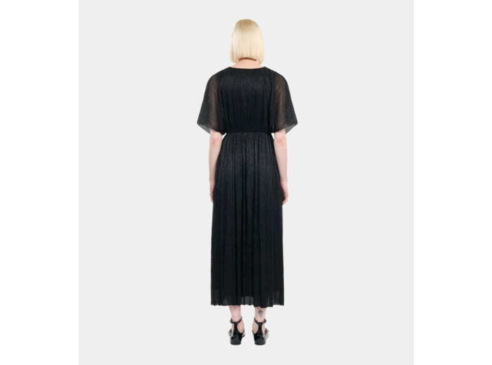 Robe Longue En Jersey Métallisé Noir black
