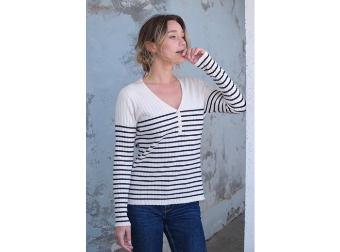 Pull femme VISCOSE côtelée Flavie