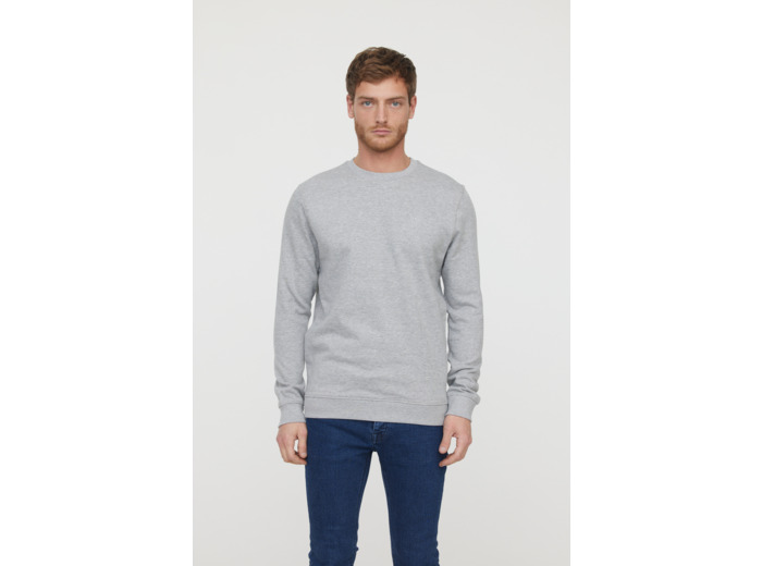 Sweat basique en coton bio gratté et print poitrine
