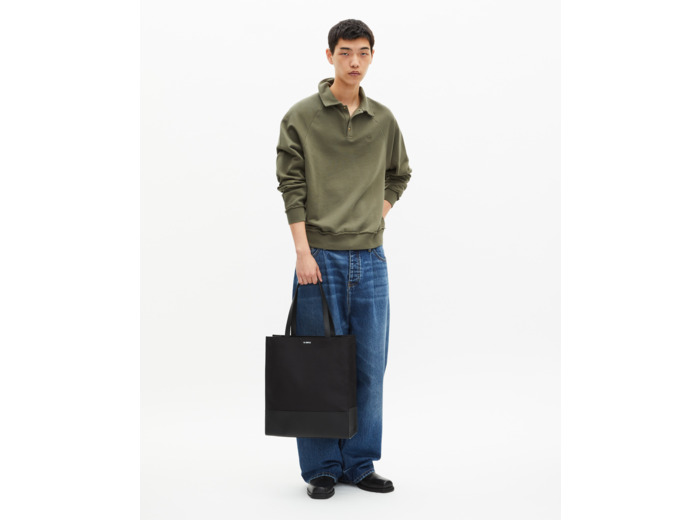 Sweatshirt col polo kaki kaki