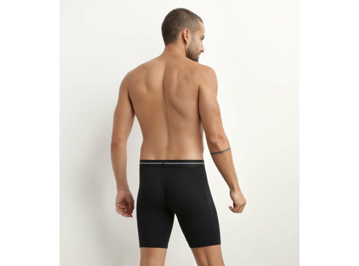Boxer long homme en coton modal Noir Dim Icons Essentiel