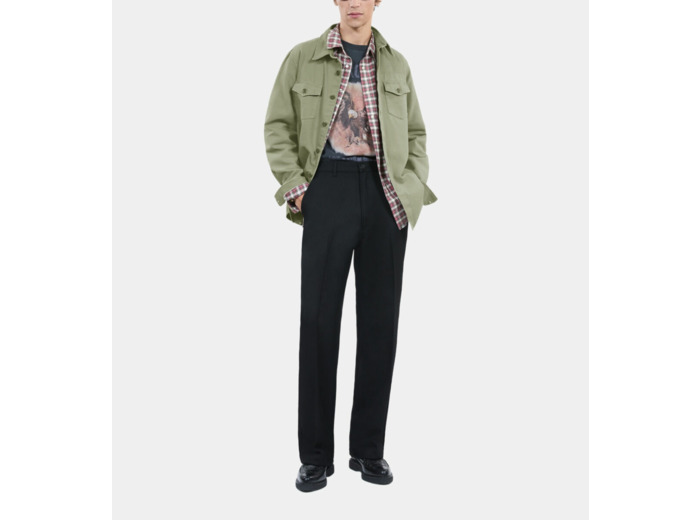 Chemise en denim kaki olive
