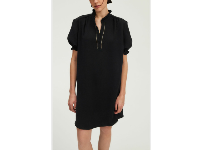 Robe courte et droite à volants - POLY