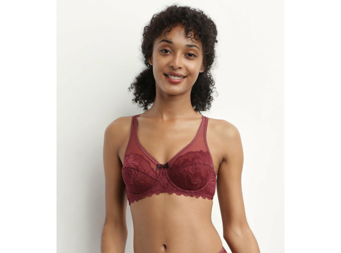 Soutien-gorge emboîtant en dentelle Rubis Foncé Generous Essentiel
