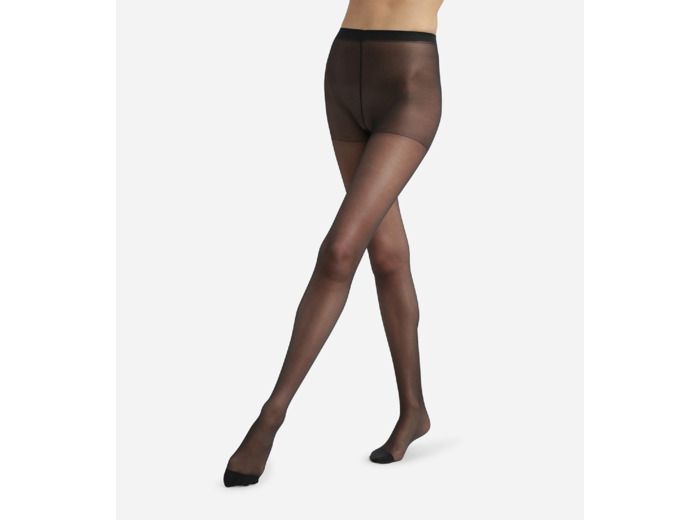 Collant femme transparent voile en Lycra renforcé Noir Ultra Resist