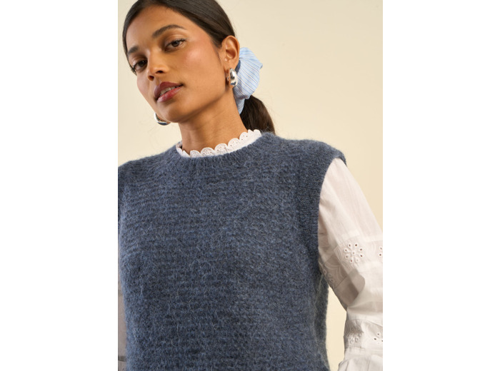 Pull à col rond sans manches