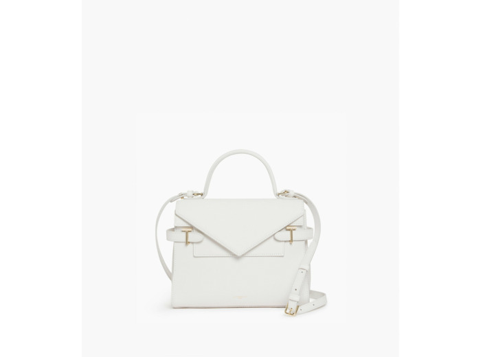 Sac à main double rabat moyen modèle Emilie en cuir signature T