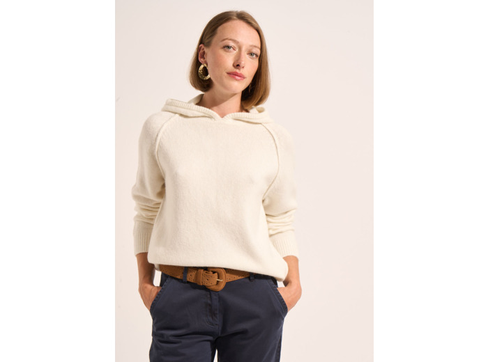 Pull sweat à capuche en maille épaisse