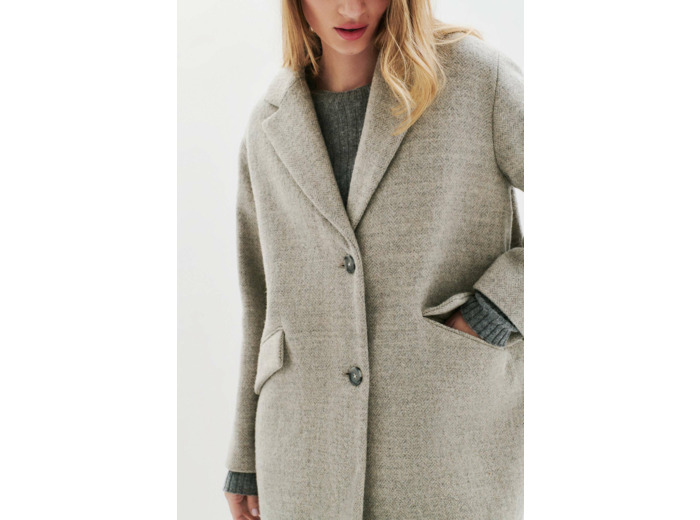 Manteau gbrillant 100% laine
