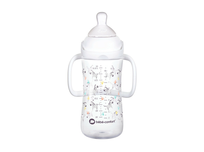 Biberon Emotion Physio avec poignées 270ml Blanc