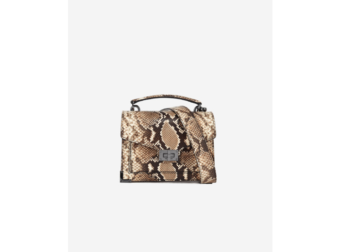 Sac Emily Small En Cuir Python black white
