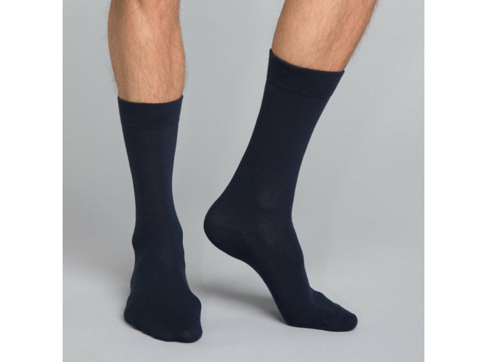 Mi-chaussettes classique coton X3 bleu Homme Basic Coton