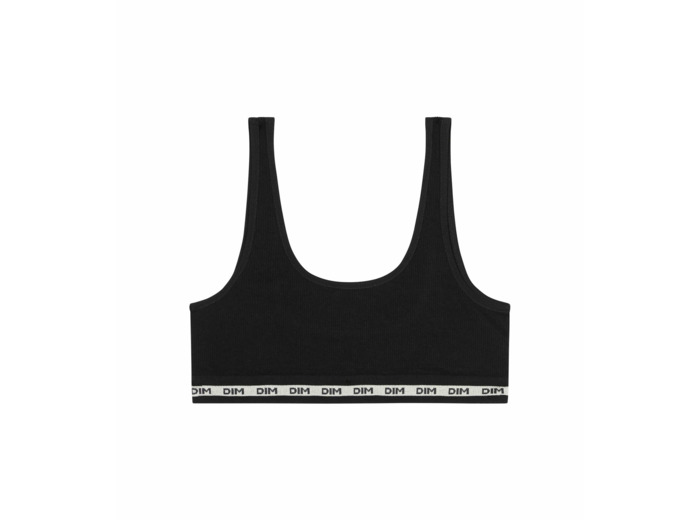 Brassière fille en tissu côtelé Noir Dim Icons