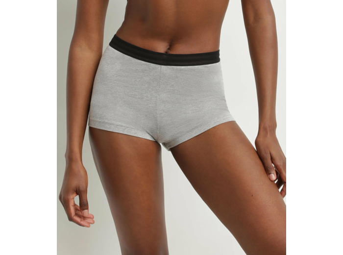Shorty femme en jersey de coton gris à paillettes Dim Jersey Sparkle