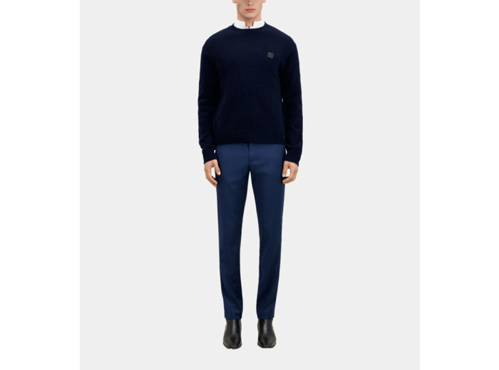 Pull Col Rond Avec Patch Canetille navy