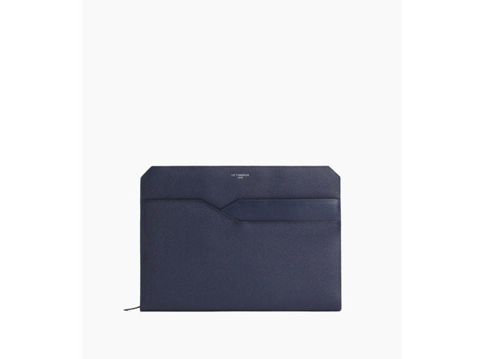 Pochette ordinateur Gaston en cuir grain croisé