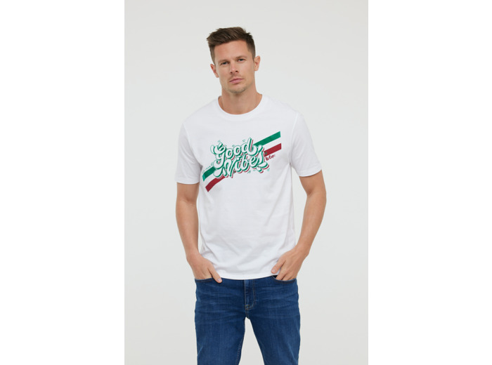 T-shirt manches courtes avec graphisme placé « Good Vibes » avec détails en flocage