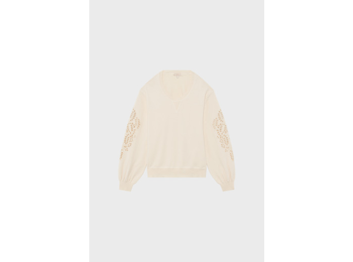Sweatshirt aux manches brodées - JOLINE