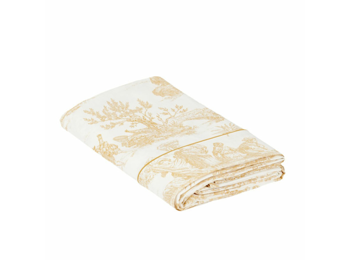 Drap plat Rêve en Or Toile de Jouy | Tradition des Vosges