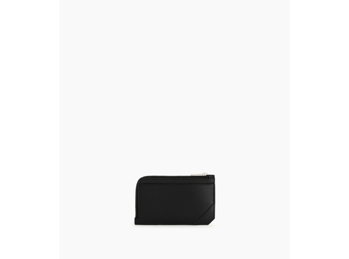 Porte cartes zip en L Georges en cuir lisse