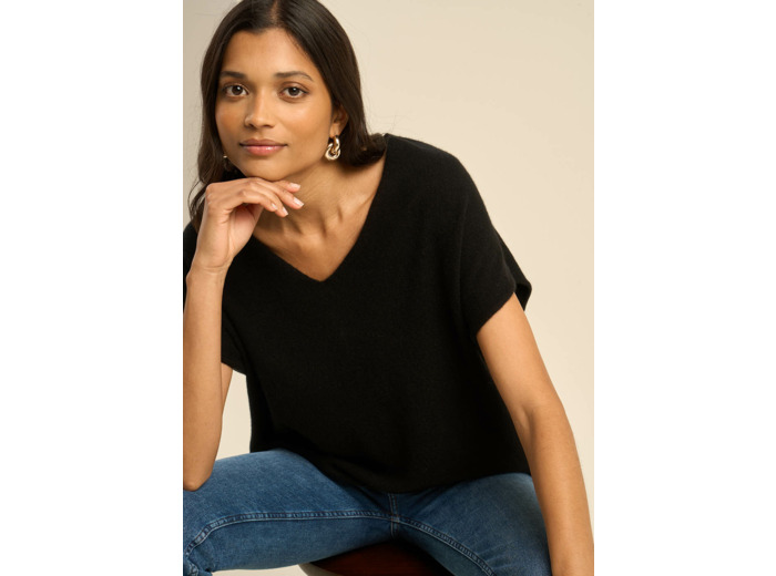 Pull manches courtes en cachemire